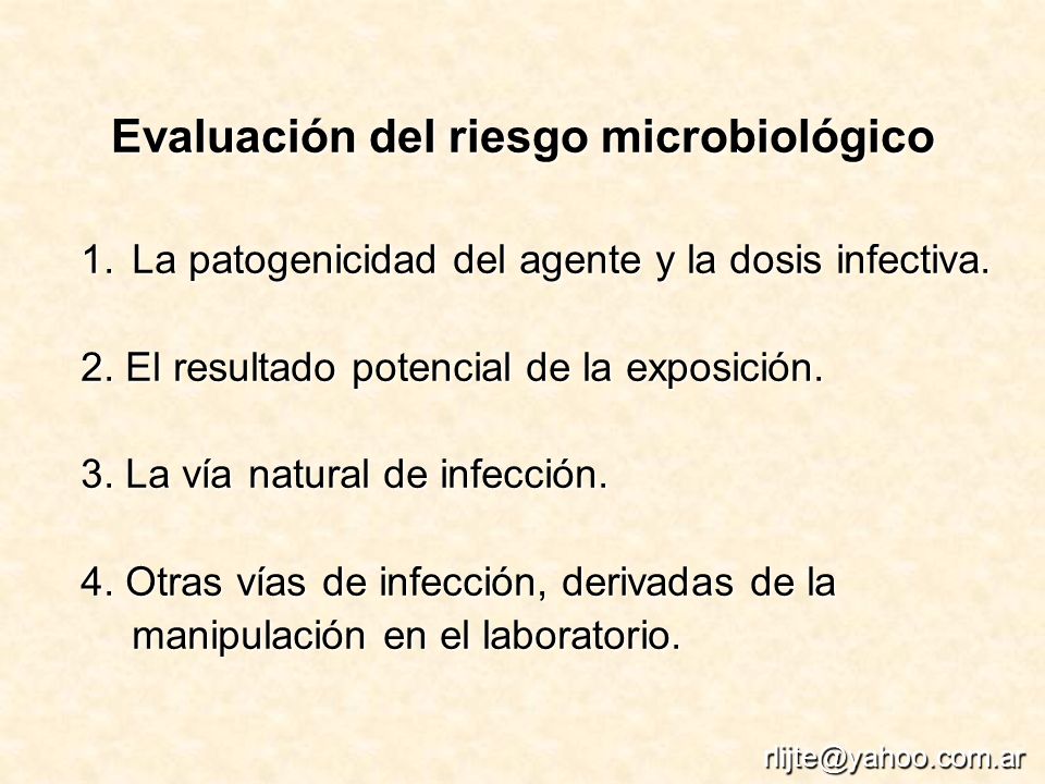 Evaluación del riesgo microbiológico