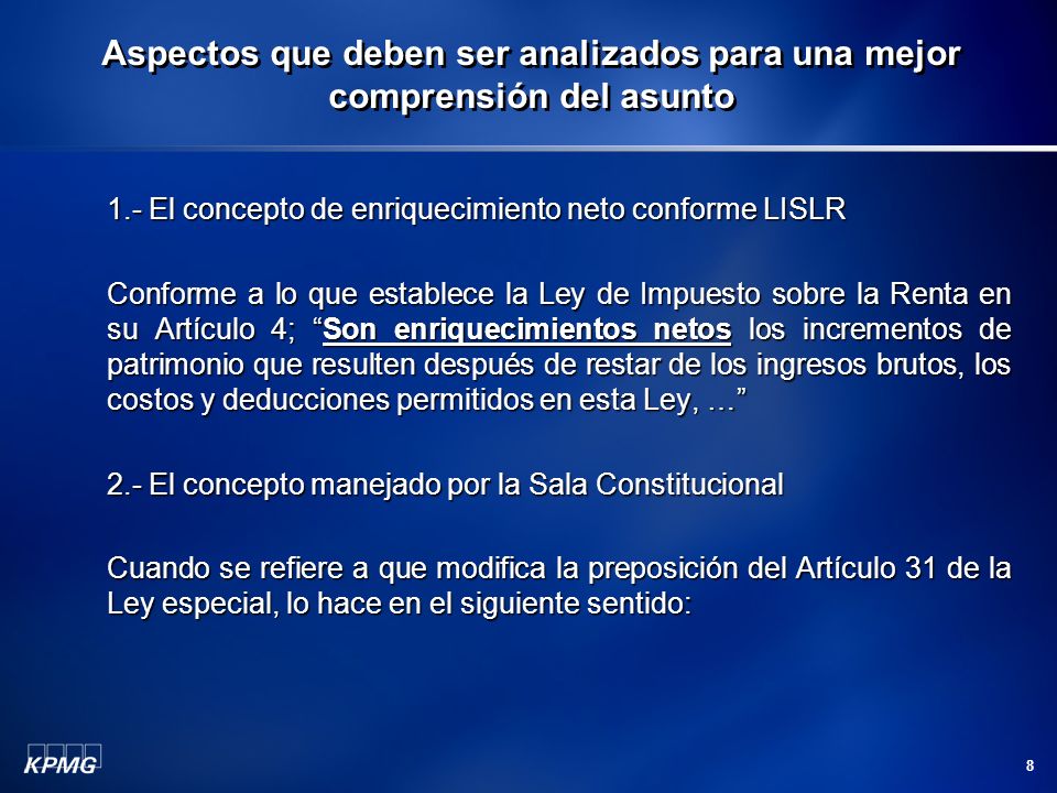 Aspectos que deben ser analizados para una mejor comprensión del asunto