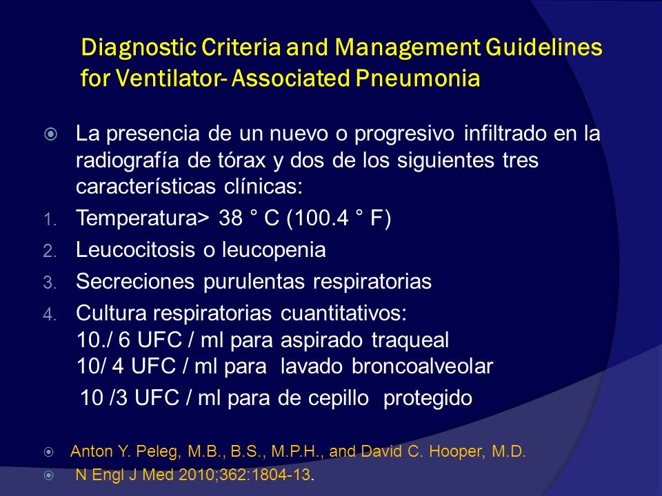 Diagnostic Criteria and Management Guidelines for Ventilator- Associated Pneumonia