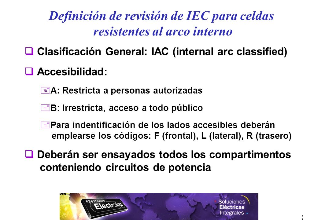 Definición de revisión de IEC para celdas resistentes al arco interno