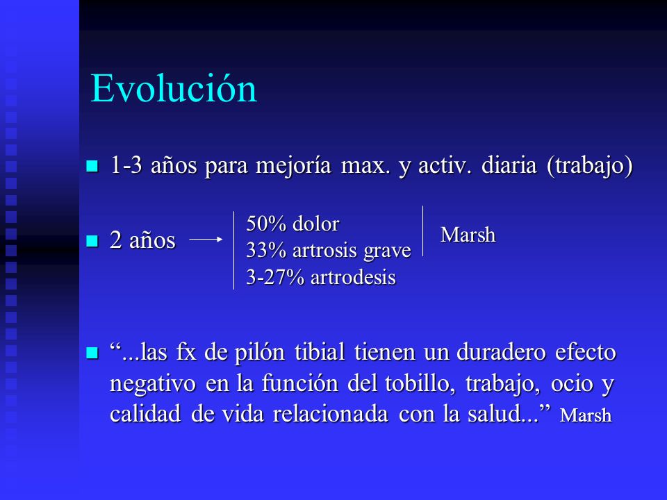 Evolución 1-3 años para mejoría max. y activ. diaria (trabajo) 2 años