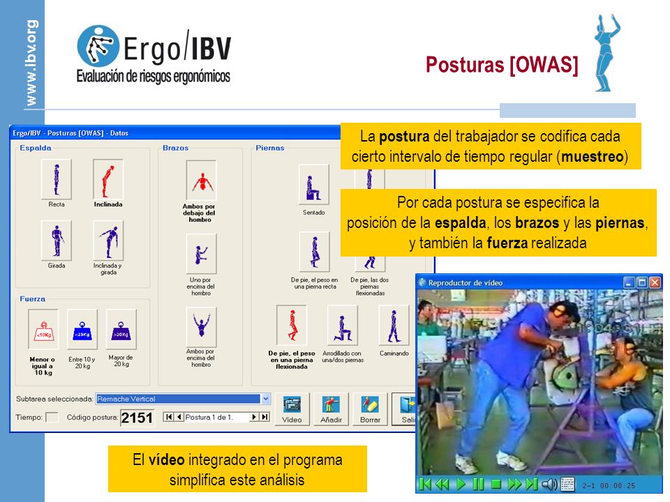 El vídeo integrado en el programa simplifica este análisis