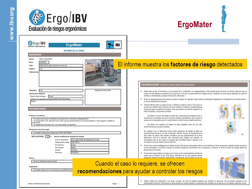 El informe muestra los factores de riesgo detectados
