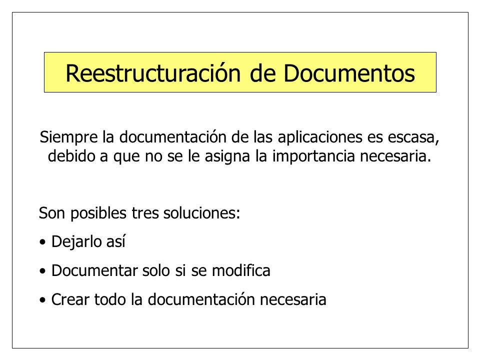 Reestructuración de Documentos