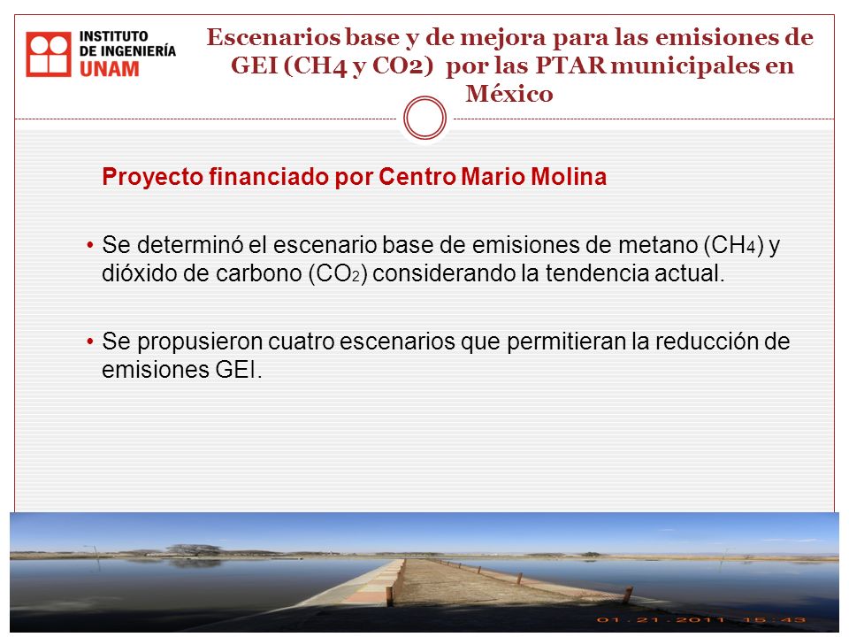 Escenarios base y de mejora para las emisiones de