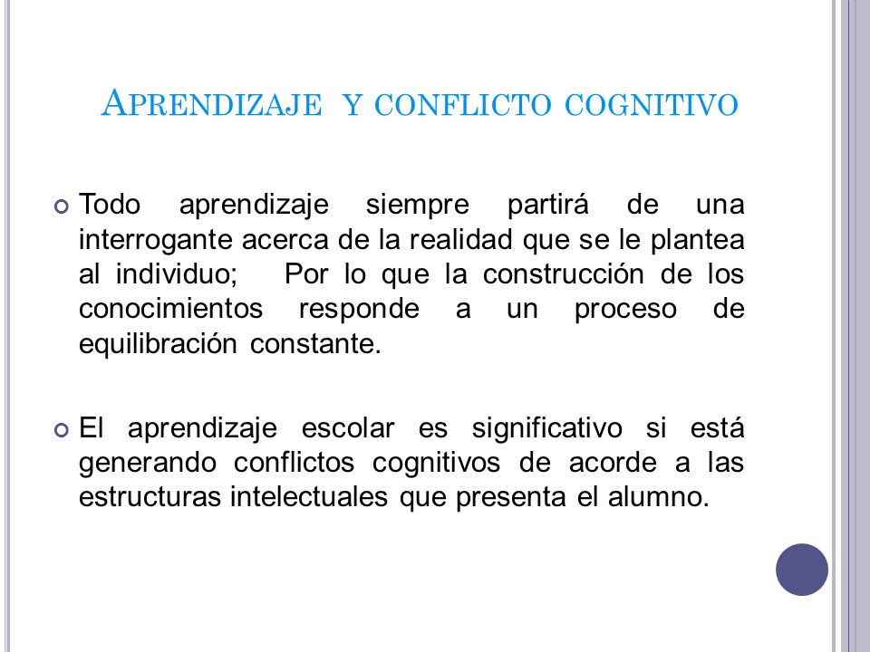 Aprendizaje y conflicto cognitivo