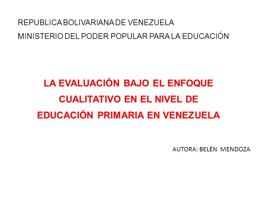 REPUBLICA BOLIVARIANA DE VENEZUELA MINISTERIO DEL PODER POPULAR PARA LA EDUCACIÓN