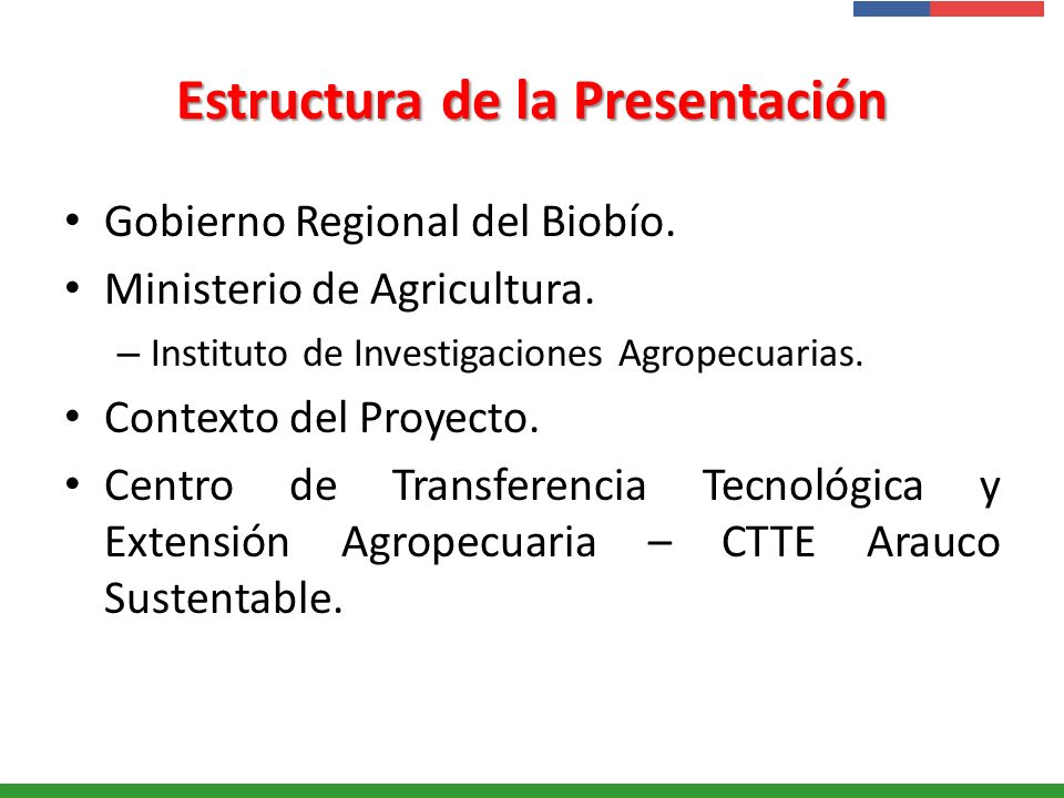 Estructura de la Presentación