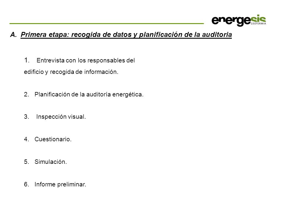 Primera etapa: recogida de datos y planificación de la auditoria