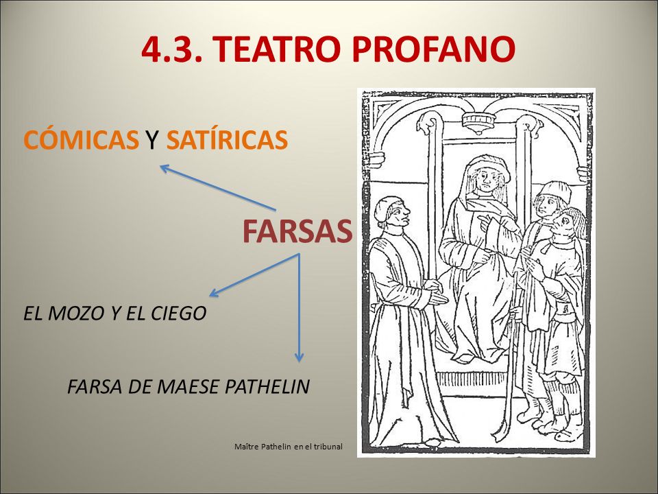 4.3. TEATRO PROFANO CÓMICAS Y SATÍRICAS FARSAS EL MOZO Y EL CIEGO