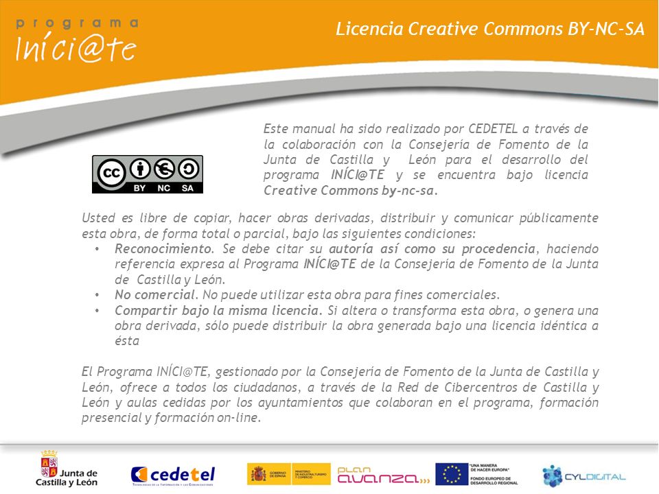 Licencia Creative Commons BY-NC-SA