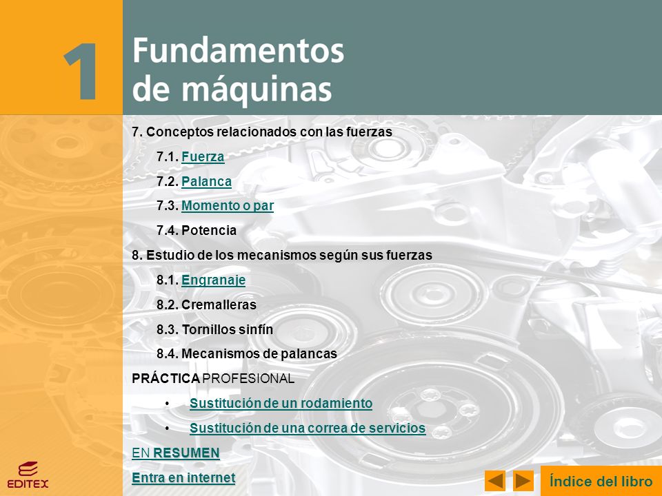 Índice del libro 7. Conceptos relacionados con las fuerzas 7.1. Fuerza