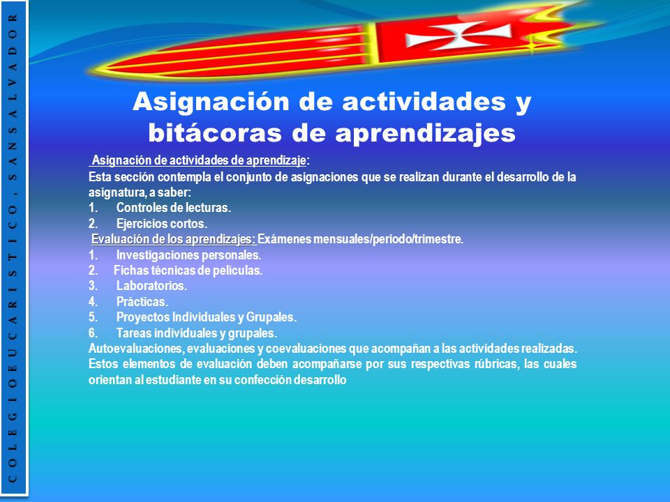 Asignación de actividades y bitácoras de aprendizajes