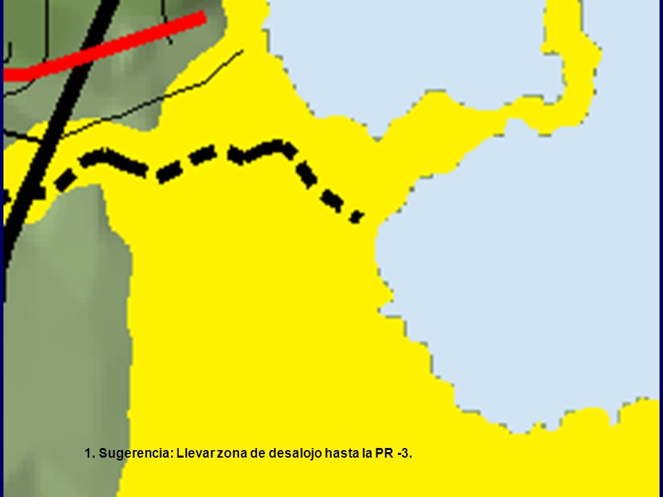 1. Sugerencia: Llevar zona de desalojo hasta la PR -3.