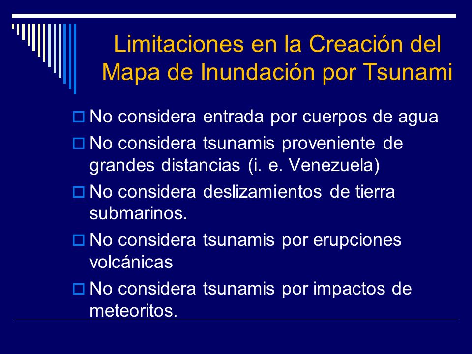 Limitaciones en la Creación del Mapa de Inundación por Tsunami