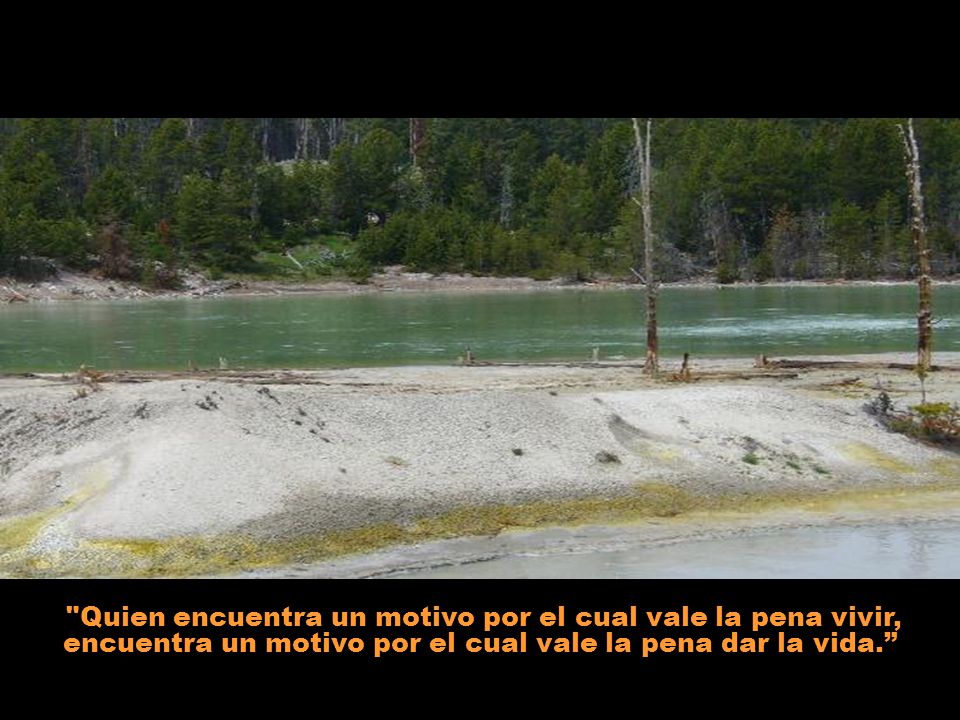 Quien encuentra un motivo por el cual vale la pena vivir, encuentra un motivo por el cual vale la pena dar la vida.