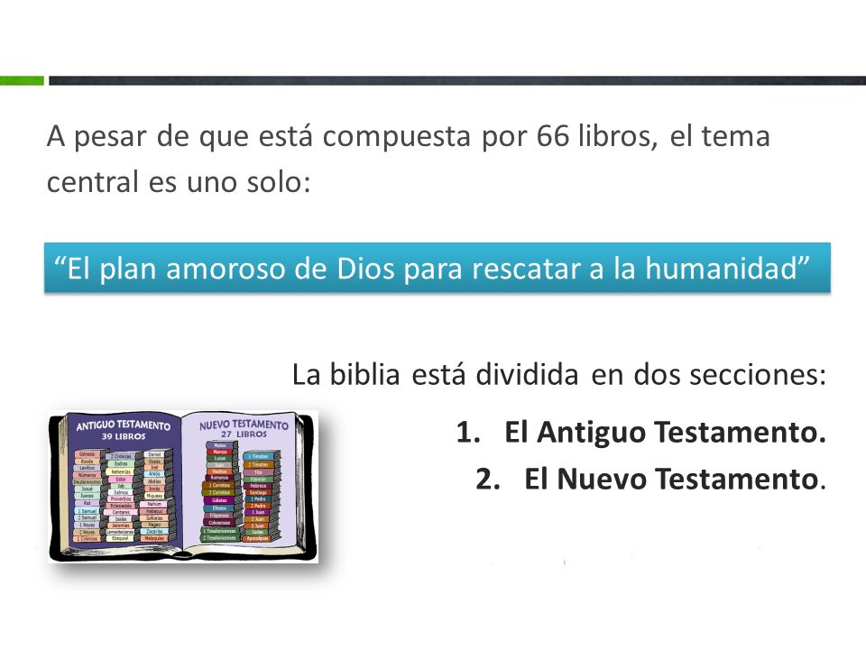 A pesar de que está compuesta por 66 libros, el tema central es uno solo: