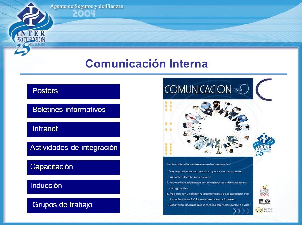 Comunicación Interna Posters Boletines informativos Intranet