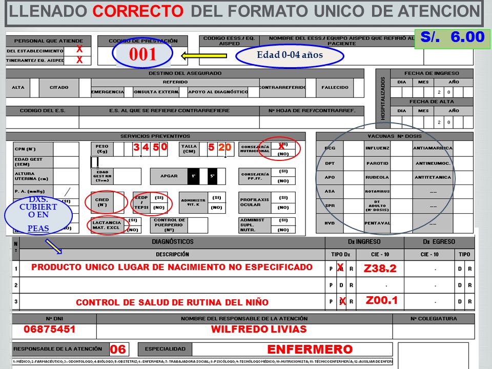 001 LLENADO CORRECTO DEL FORMATO UNICO DE ATENCION S/
