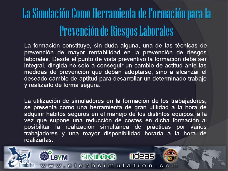 La Simulación Como Herramienta de Formación para la Prevención de Riesgos Laborales