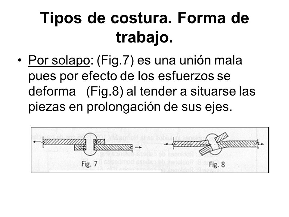 Tipos de costura. Forma de trabajo.