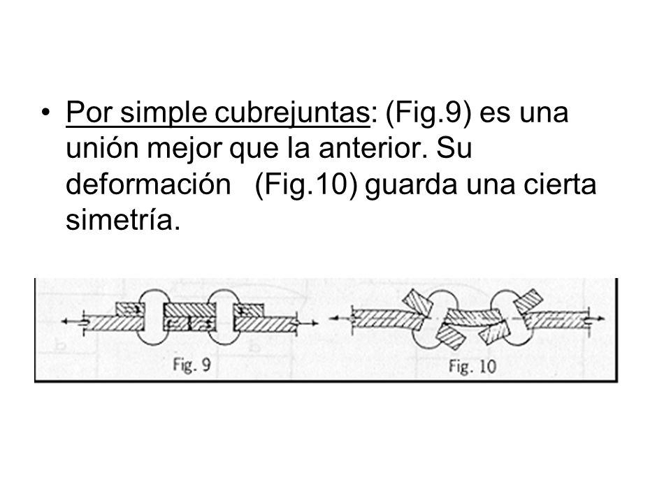 Por simple cubrejuntas: (Fig. 9) es una unión mejor que la anterior