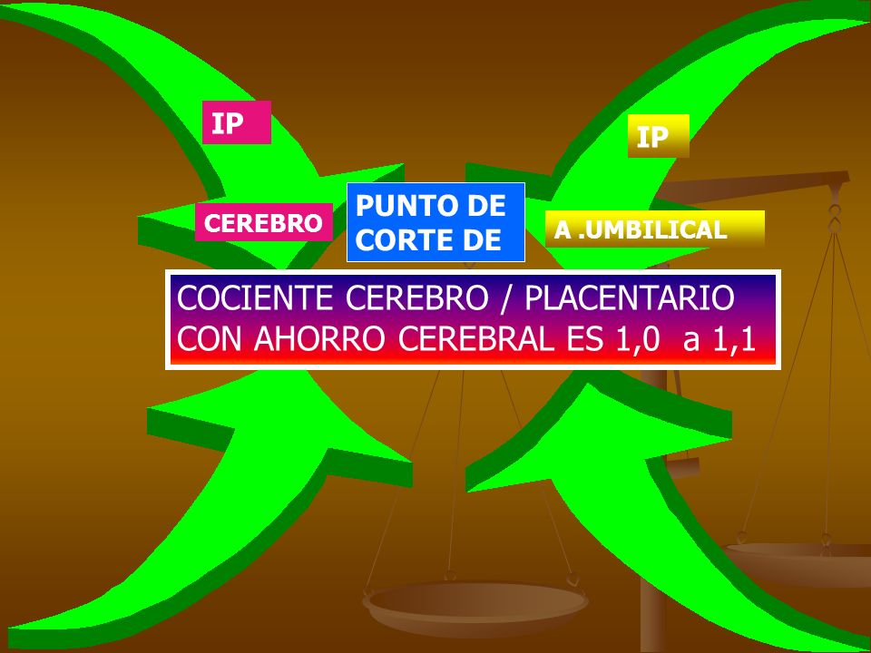 COCIENTE CEREBRO / PLACENTARIO CON AHORRO CEREBRAL ES 1,0 a 1,1