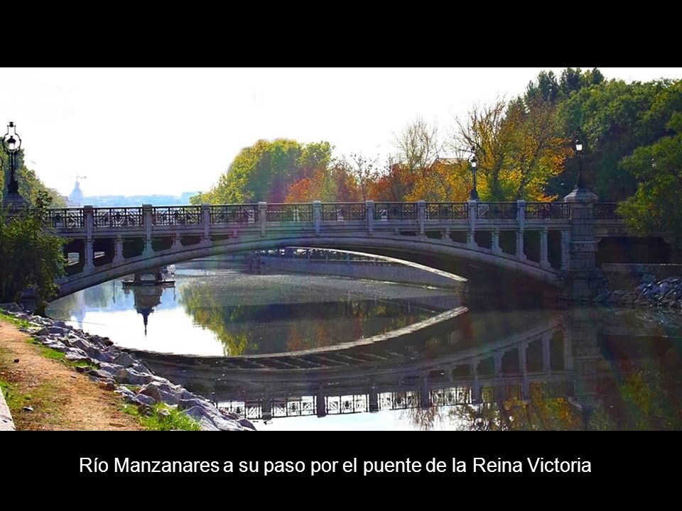 Río Manzanares a su paso por el puente de la Reina Victoria