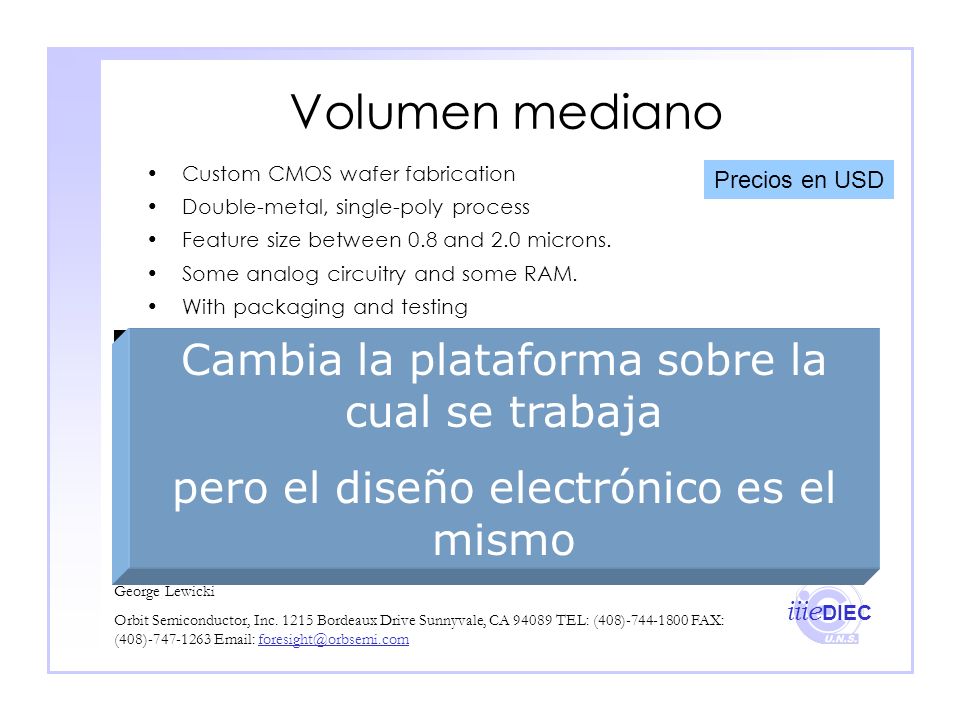 Volumen mediano Cambia la plataforma sobre la cual se trabaja