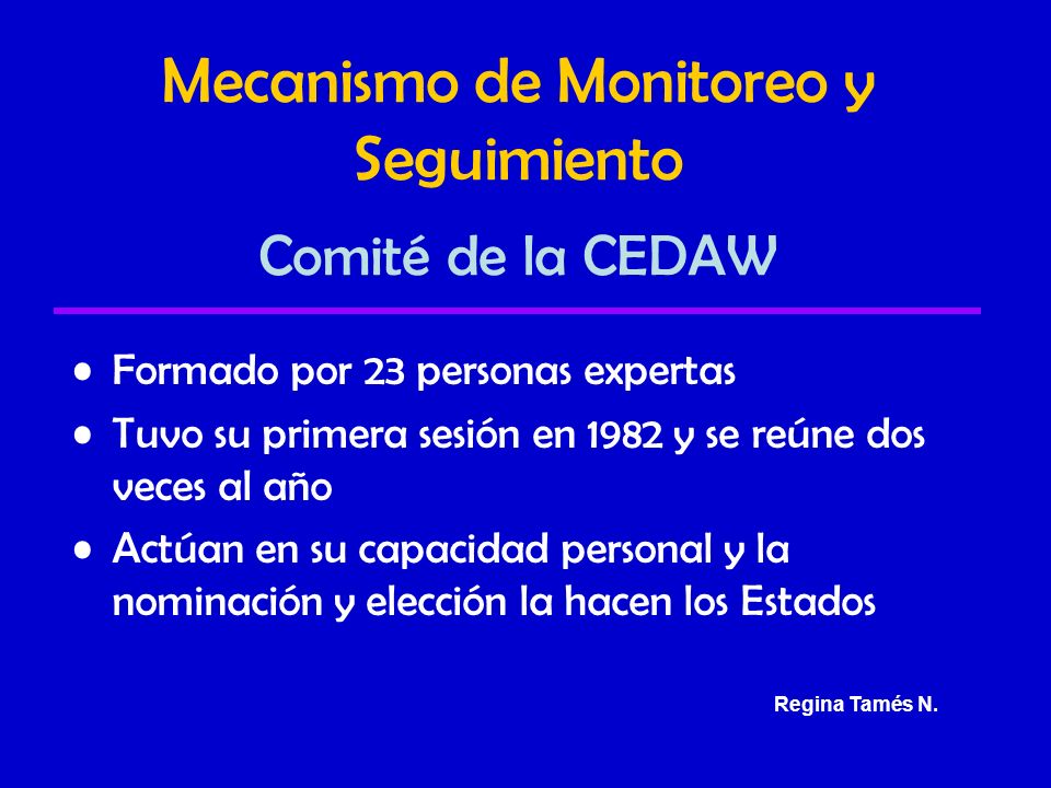 Mecanismo de Monitoreo y Seguimiento Comité de la CEDAW