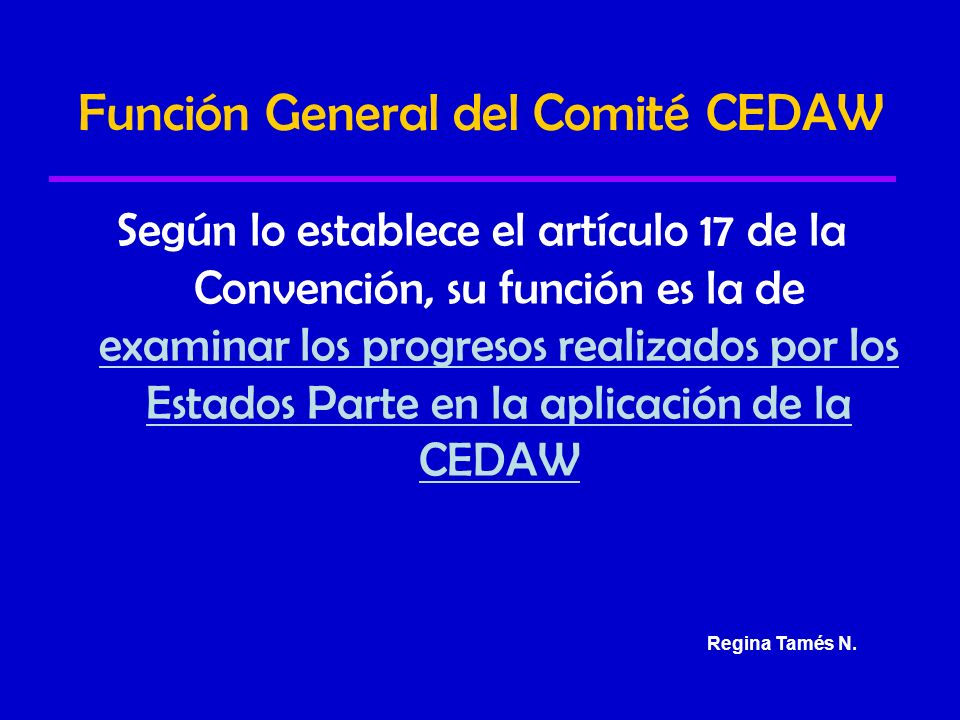 Función General del Comité CEDAW