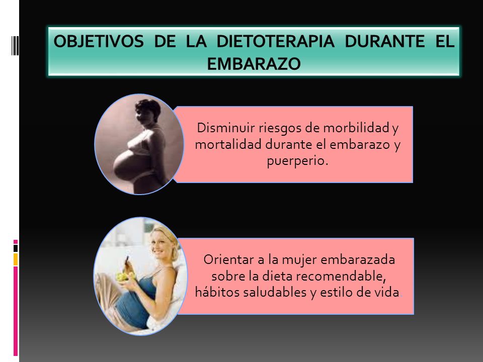 OBJETIVOS DE LA DIETOTERAPIA DURANTE EL EMBARAZO