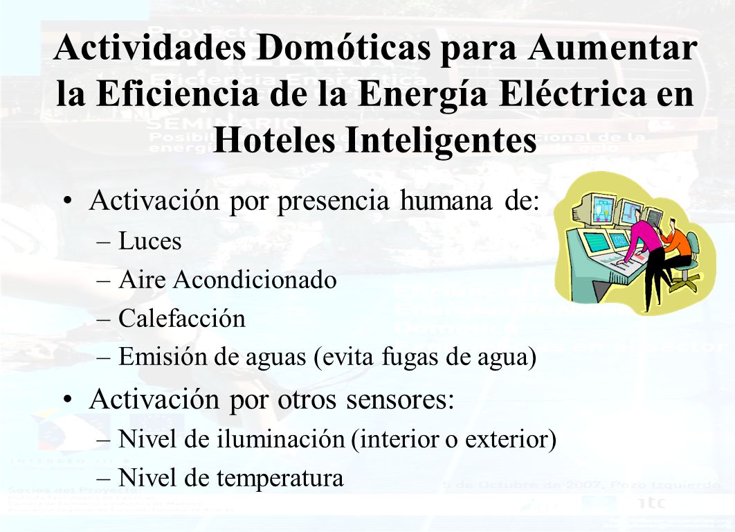 Actividades Domóticas para Aumentar la Eficiencia de la Energía Eléctrica en Hoteles Inteligentes