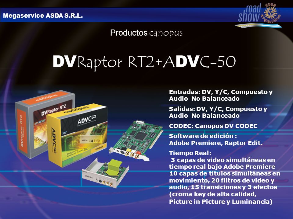 DVRaptor RT2+ADVC-50 Productos canopus Megaservice ASDA S.R.L.