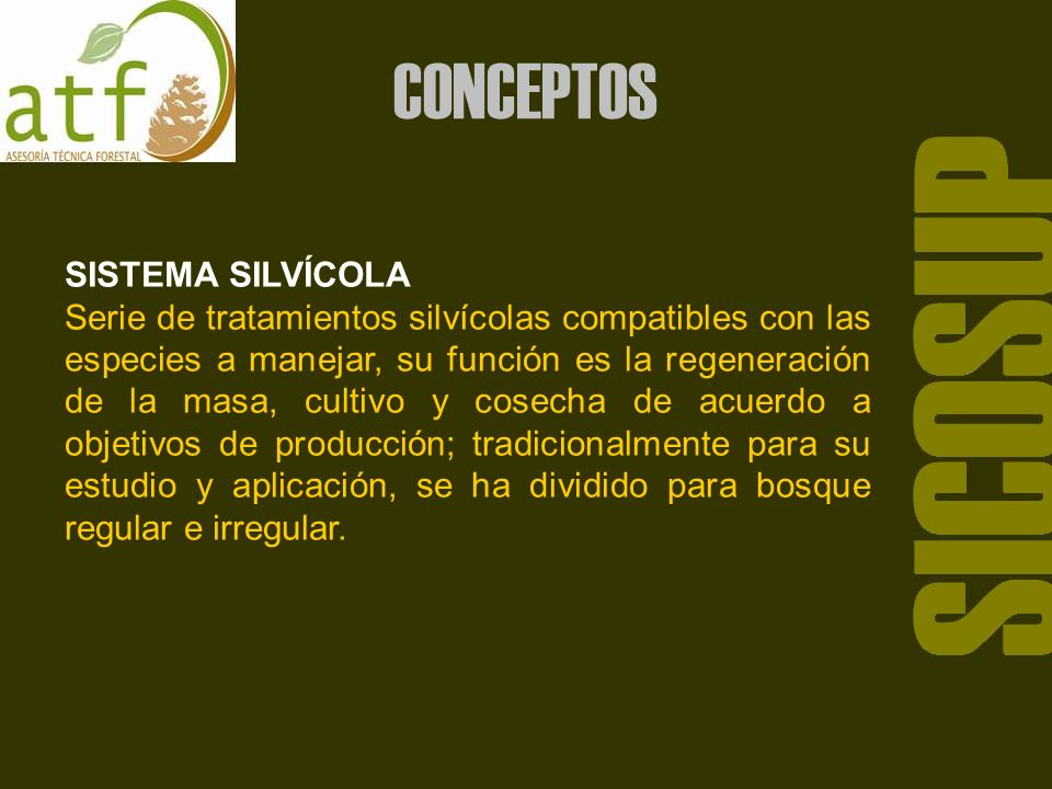 SICOSUP CONCEPTOS SISTEMA SILVÍCOLA