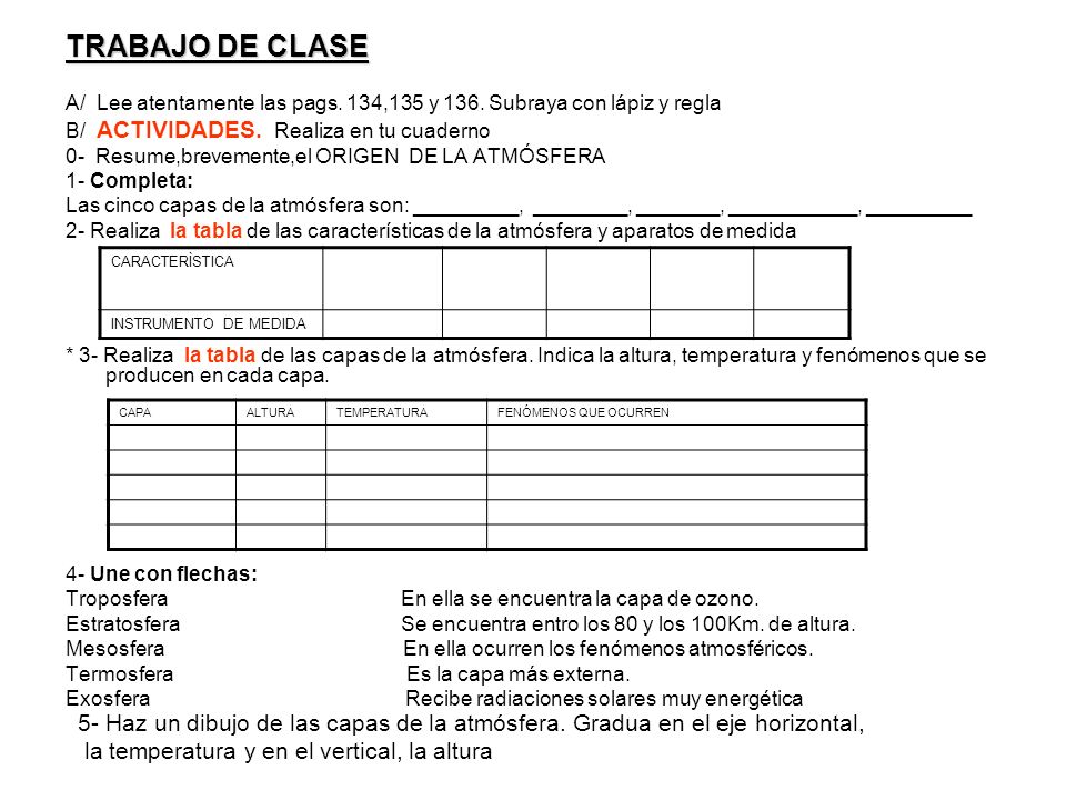TRABAJO DE CLASE A/ Lee atentamente las pags. 134,135 y 136. Subraya con lápiz y regla. B/ ACTIVIDADES. Realiza en tu cuaderno.