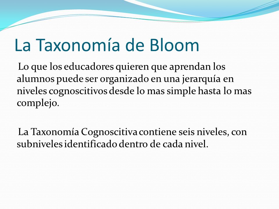 La Taxonomía de Bloom