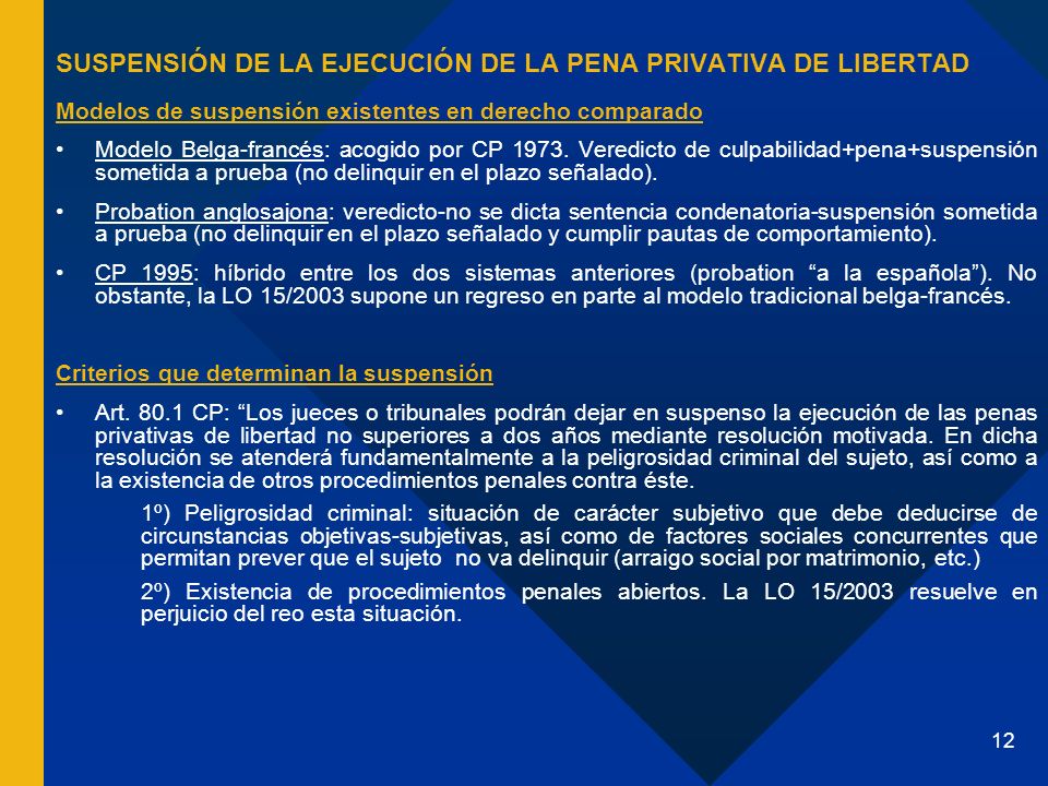 SUSPENSIÓN DE LA EJECUCIÓN DE LA PENA PRIVATIVA DE LIBERTAD