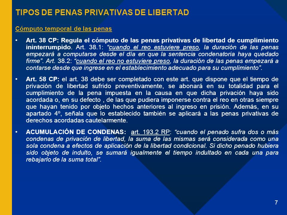 TIPOS DE PENAS PRIVATIVAS DE LIBERTAD