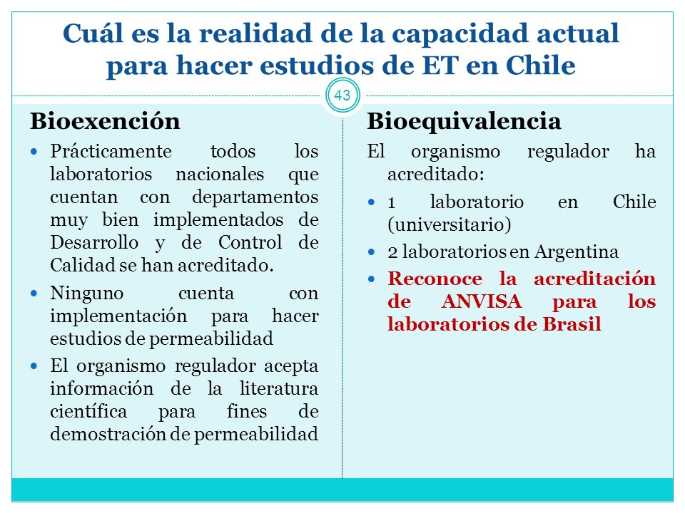 Cuál es la realidad de la capacidad actual para hacer estudios de ET en Chile