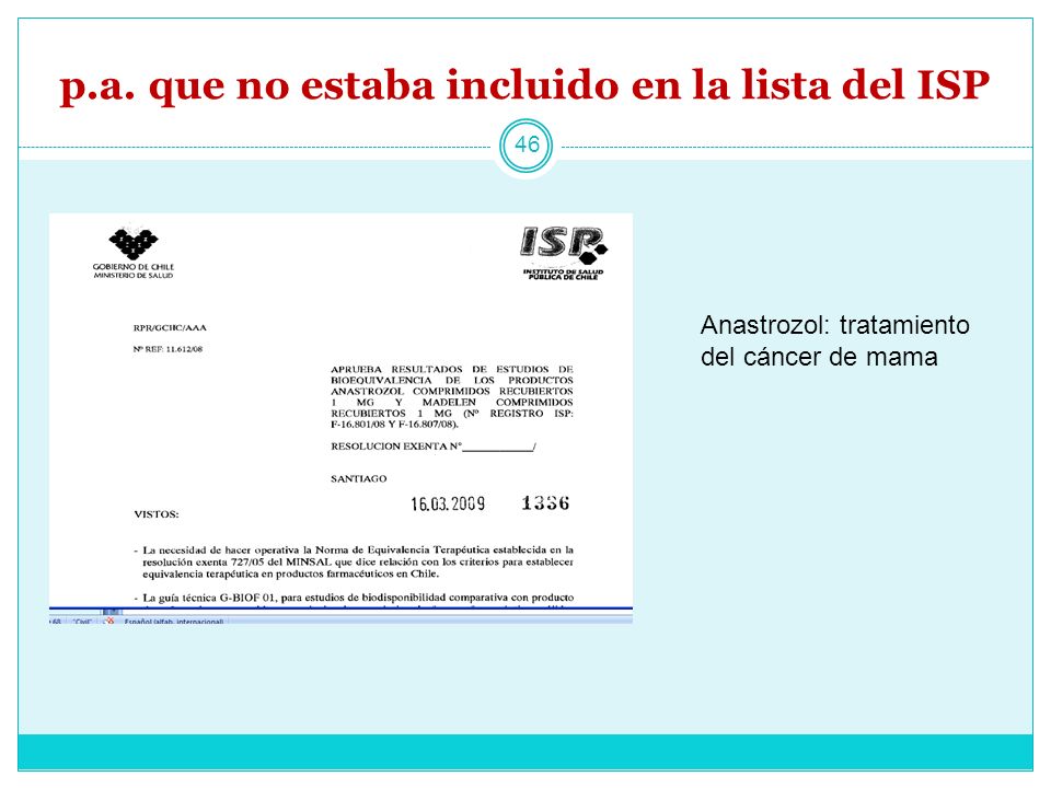 p.a. que no estaba incluido en la lista del ISP