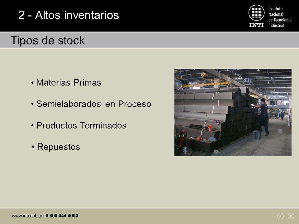2 - Altos inventarios Tipos de stock • Semielaborados en Proceso