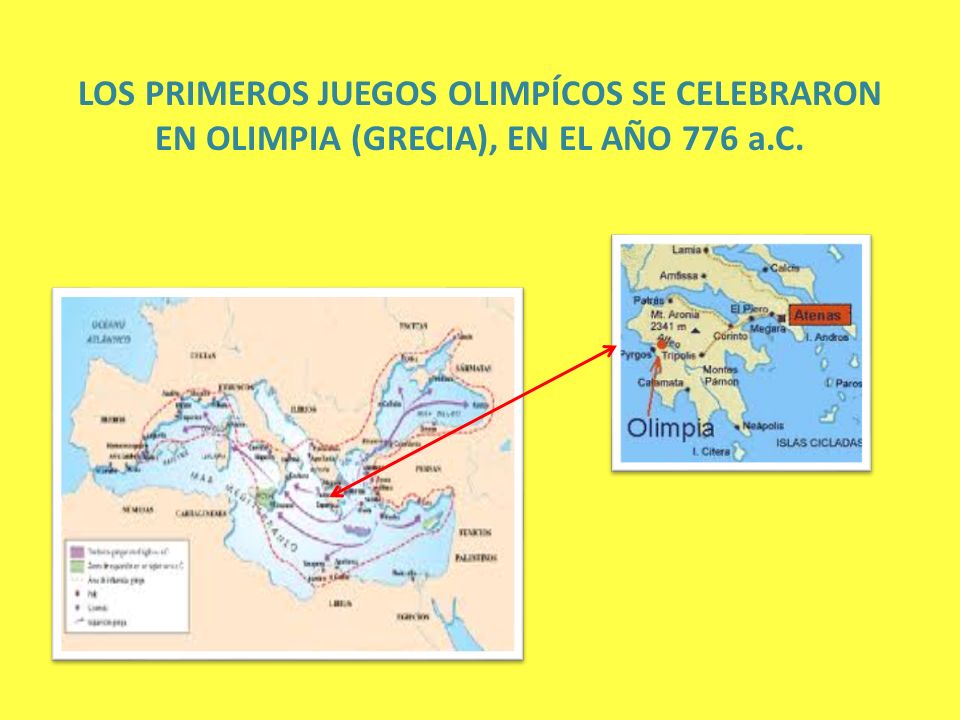 LOS PRIMEROS JUEGOS OLIMPÍCOS SE CELEBRARON EN OLIMPIA (GRECIA), EN EL AÑO 776 a.C.