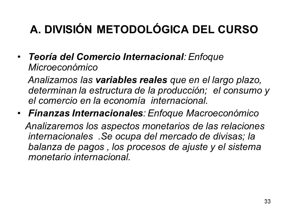 A. DIVISIÓN METODOLÓGICA DEL CURSO