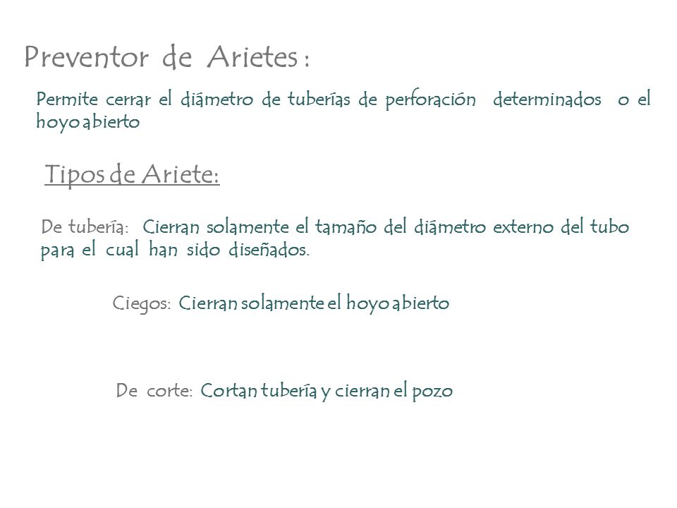 Preventor de Arietes : Tipos de Ariete: