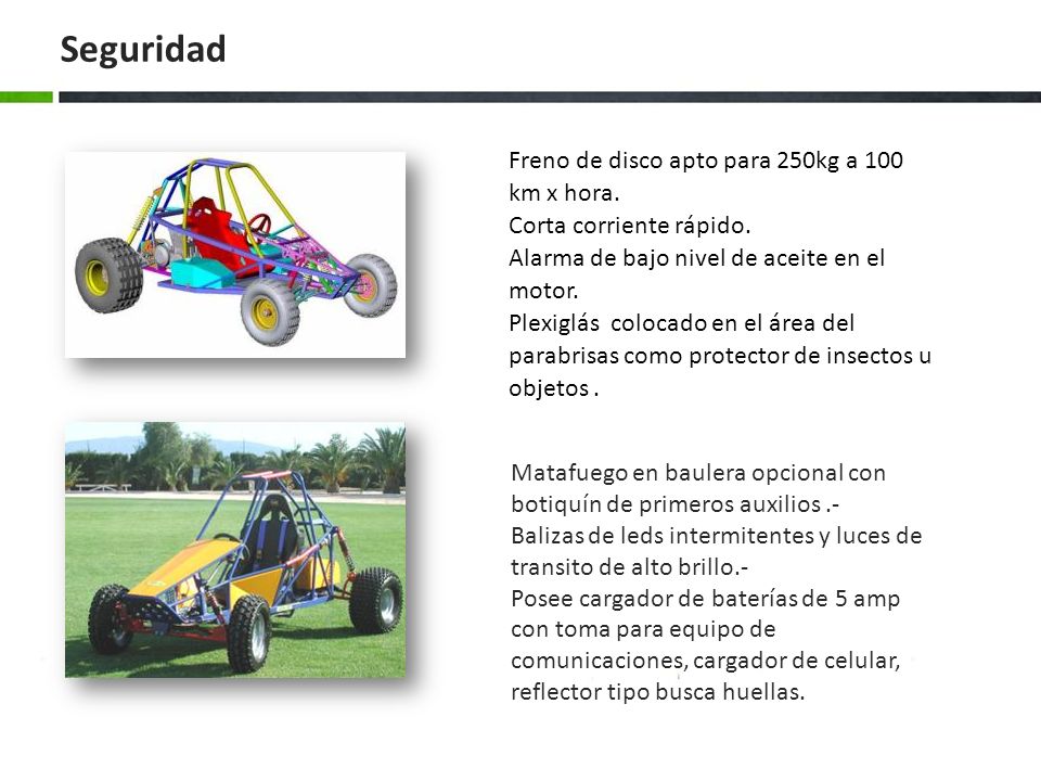 Seguridad Freno de disco apto para 250kg a 100 km x hora.