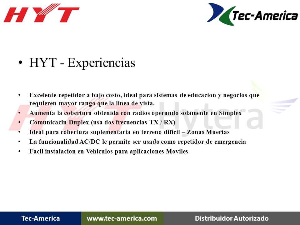 HYT - Experiencias Excelente repetidor a bajo costo, ideal para sistemas de educacion y negocios que requieren mayor rango que la linea de vista.