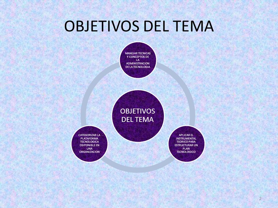 OBJETIVOS DEL TEMA OBJETIVOS DEL TEMA