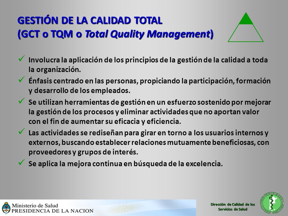 GESTIÓN DE LA CALIDAD TOTAL (GCT o TQM o Total Quality Management)