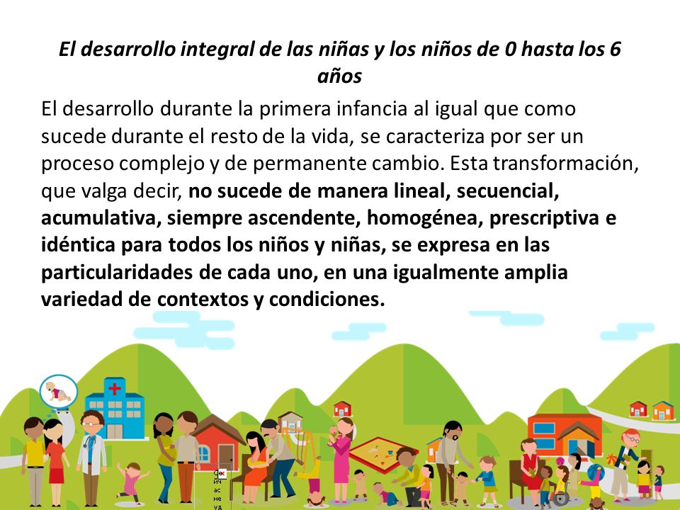 El desarrollo integral de las niñas y los niños de 0 hasta los 6 años